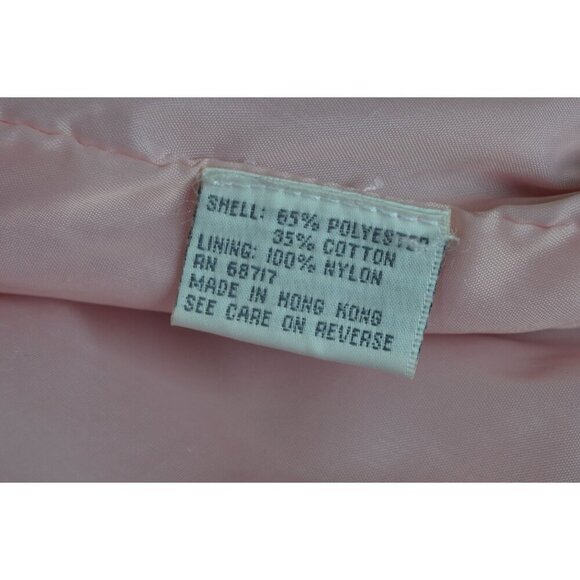 Vintage 80s Van Heusen for Her Pastel Baby Pink Sports Jacket Hidden Hood Size M - Picture 10 of 13